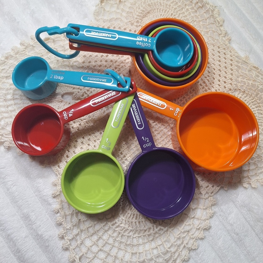 2 Sets Farberware Professional Measuring Cups Set Of Rainbow Scoop s Plastic